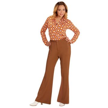 70's Women's Trumpet Trousers Brown