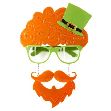 St. Patrick's Day glasses with beard and top hat
