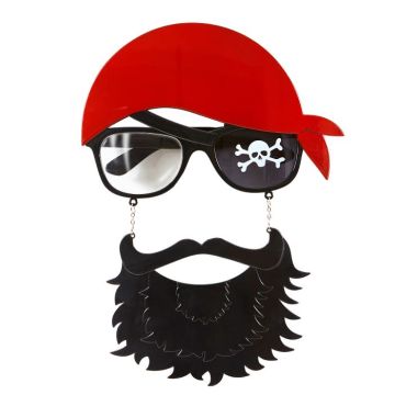 Pirate glasses with beard and bandana