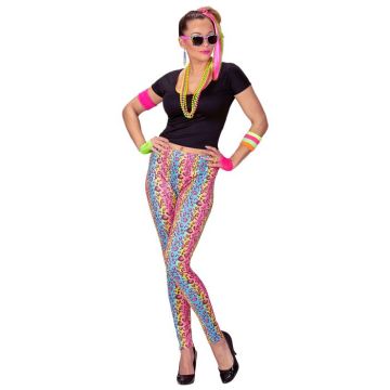 80s rainbow coloured leopard leggings