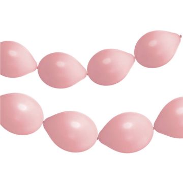 Pink linked balloon garland 8x - 33 cm