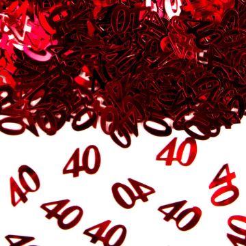 40th Birthday Confetti Metallic Red - 14g