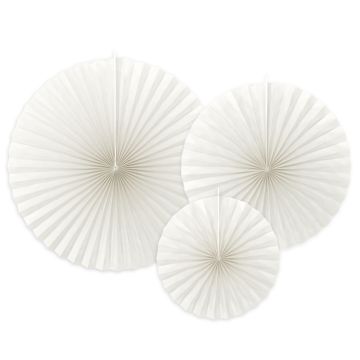 Hvide Rosetter 3x - 23-40 cm