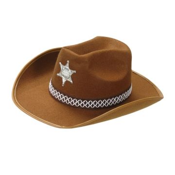 Brown sheriff cowboy hat