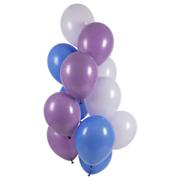 Blueberry colour mix balloon bouquet 12x - 33 cm