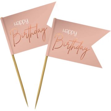 Happy Birthday Wooden Sticks Pink 36x
