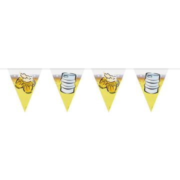 Oktoberfest Flagguirlande Med Ølmotiver - 6 m