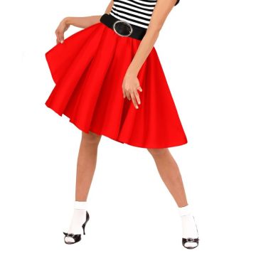 Rød rock'n'roll nederdel - Onesize