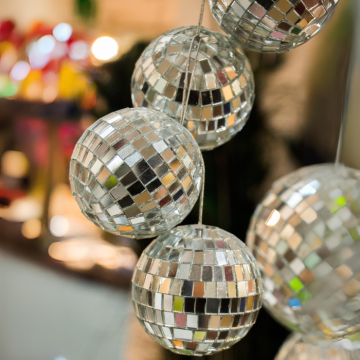 Disco ball with string for hanging 12x - 3 cm 