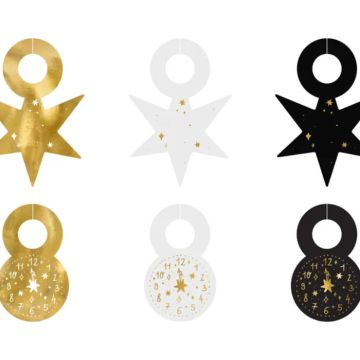 Glass markers happy new year mix 6x - 7.5-9.5 cm