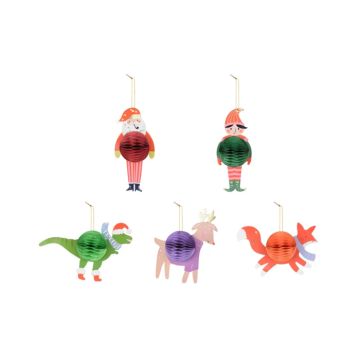 Honeycomb Christmas figures mix 5x - 8-18.5x12-16.5 cm