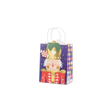 Christmas gift bag with nutcracker 18x25x10.5 cm