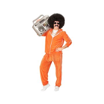Orange retro joggingtøj kostume mænd