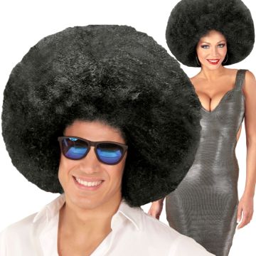 Large black afro wig