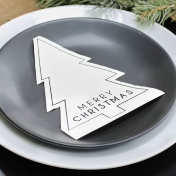 Christmas tree napkins merry christmas 16x - 3x24.8 cm