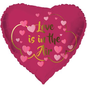 "Love Is In The Air" Heart-Shaped Foil Balloon - 45 cm