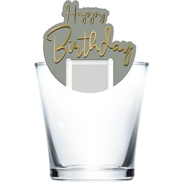 "Happy Birthday" Drink Markers Golden Dawn 6x