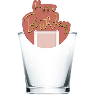 "Happy Birthday" Drinks Markers Golden Dusk 6x