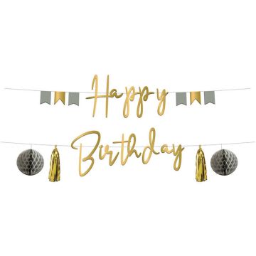 Happy Birthday Garland Golden Dawn - 1.5 m