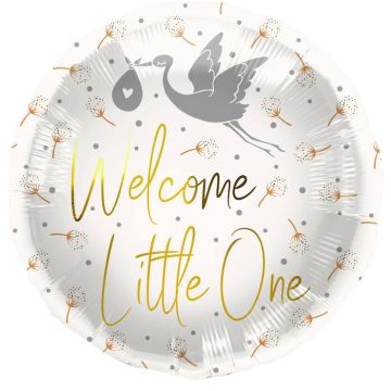 "Welcome Little One" Foil Balloon White - 45 cm