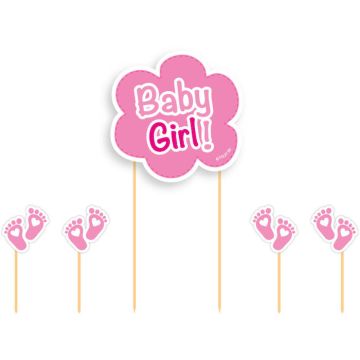 "Baby Girl" Cake Decoration Pink 5x