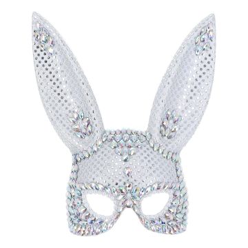 Silver glitter bunny mask