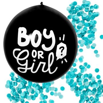 Gender reveal balloon for a boy filled with blue confetti - Ø 60 cm