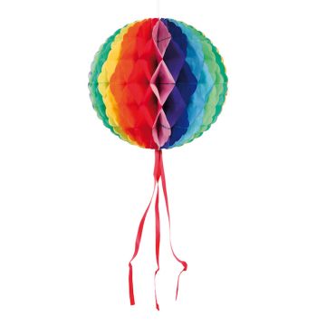 Rainbow Multicoloured Round Honeycomb 3x - 30 cm