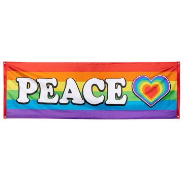 "Peace" rainbow-coloured banner - 74x220 cm