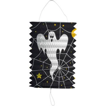 Halloween ghost lantern cylinder - 16 cm