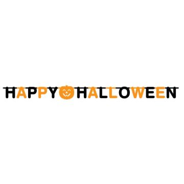 Halloween letter garland in black and orange - 2 m
