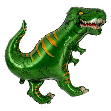 Dinosaur T-rex foil balloon green 84 cm