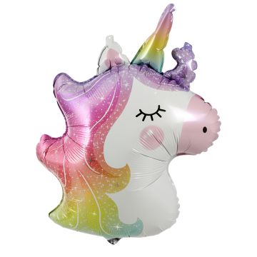 Unicorn foil balloon multi-coloured 60 cm