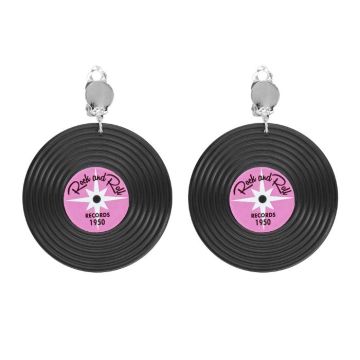 Rock n Roll disco earrings with LP records