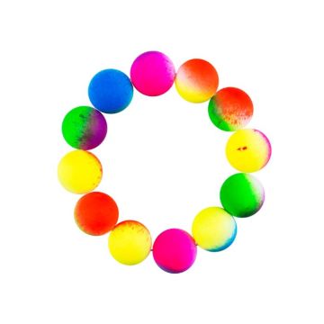 Rainbow coloured 80's bracelet with balls