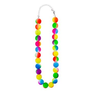 80's rainbow-coloured beaded necklace