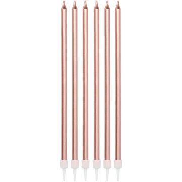 Metallic candles in rose gold 16x - 15 cm