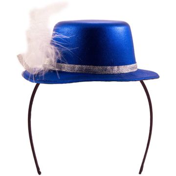 Blue metallic mini top hat