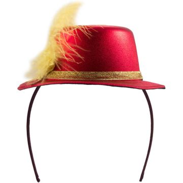 Rød metallisk mini top hat