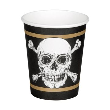 Pirate mug with skull and gold stripes 10x - 210 ml