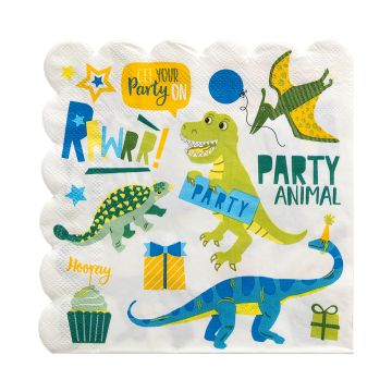 Dinosaur motif napkins 16x