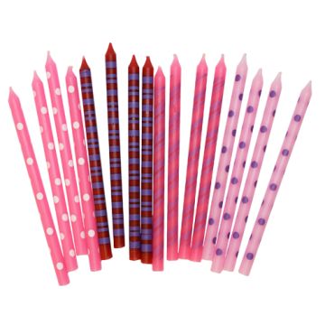 Birthday Candles Pink Shades 16x - 15 cm