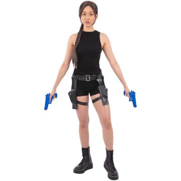 Pistol holster belt with two pistols