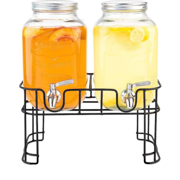 Glas dispenser 2x 4 liter Inkl. Holder