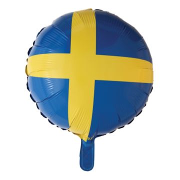 Sweden Foil Balloon Round - 45 cm