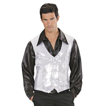 Sequined vest in silver