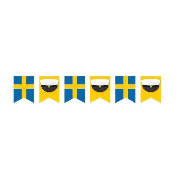 Svensk student flagguirlande - 20cm x 4 meter