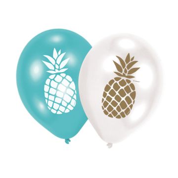 Pineapple Balloons 6x - 27.5 cm