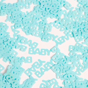 Light blue baby letter table confetti - 14 g