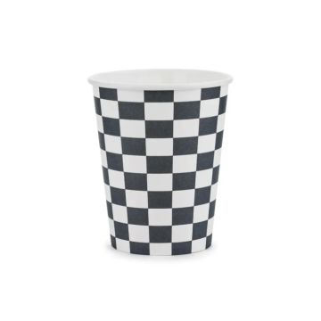 Paper cups with checkered flags 6x - 220 ml